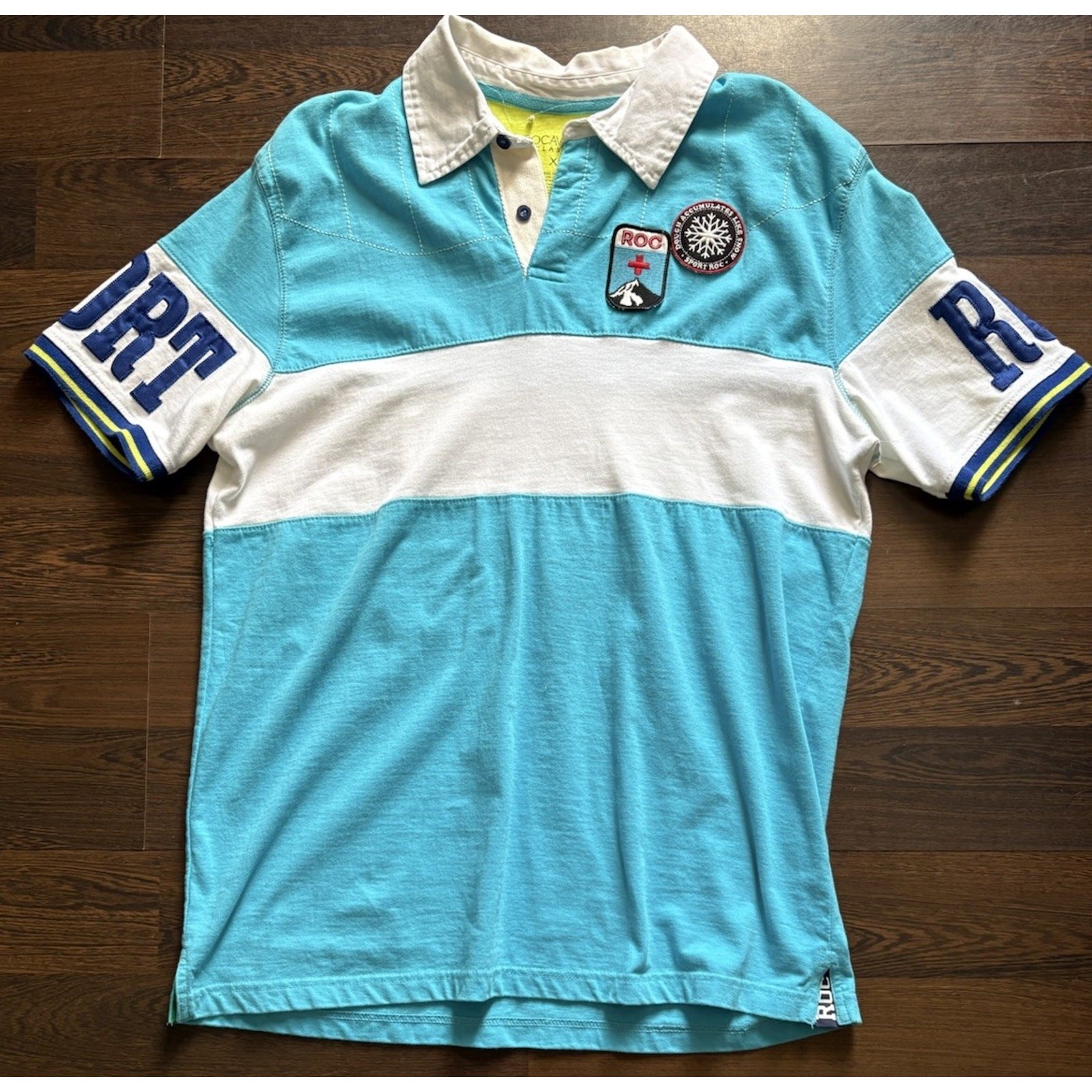 Rare Find Y2K Rocawear Classic Rugby Polo Shirt Mens XL Hip Hop Streetweat
