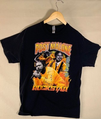 Post Malone Rockstar T-Shirt Black Large - Gildan Heavy Cotton Graphic Tee