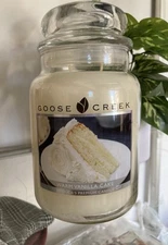WARM VANILLA CAKE goose creek candles 24 oz Large jar Rare/retired NEW