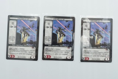 BattleTech CCG Trading Card Game Falcon FLC-4P 3er Set Vintage Karten