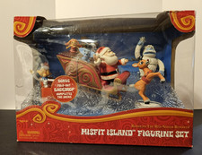 Rudolph The Red Nosed Reindeer Misfit Island Figurine Set Backdrop Scene 2013