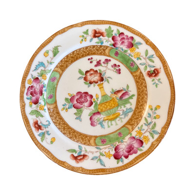 Pair Antique Cauldon England Salad Plates Wright Tyndale Van Roden