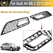 Honeycomb Style Grill For 2013-16 Audi A4 B8.5 RS4 Front Bumper Fog Light Grille