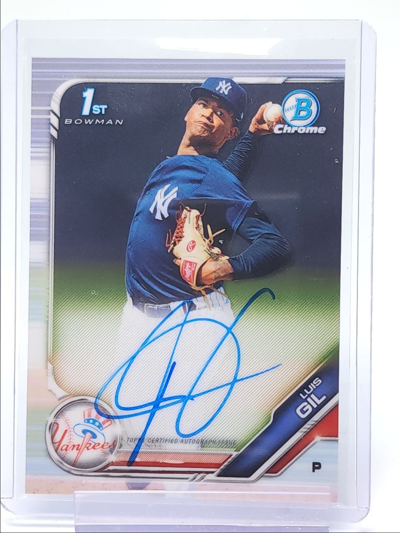 LUIS GIL 2019 BOWMAN CHROME 1ST AUTOGRAPH YANKEES #CPA-LGI AUTO Q5540