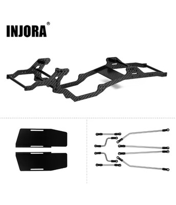 INJORA LCG Carbon Fiber Chassis Kit Rahmenträger für 1/10 RC Crawler Axial SCX10