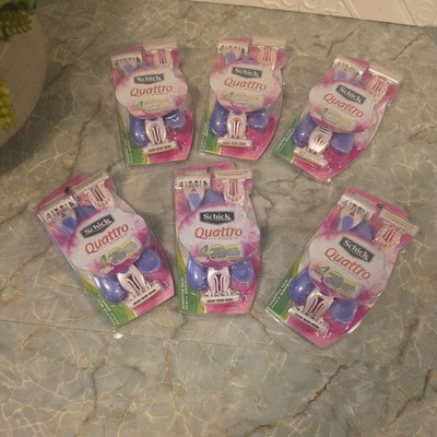 6 pack Schick Quattro 4-Blade Disposable Razor for Women - 3 Ct