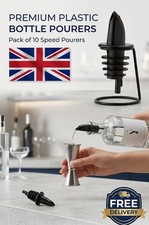 Bottle Pourers Plastic Pack of 10 Speed Pourers Cocktail Spirits Bar