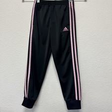 Adidas Black Light Pink Athletic Pants 6 Athleisure Track Sweatpants Casual