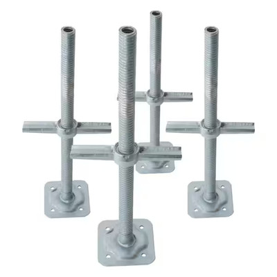 24 in. Adjustable Scaffold Leveling Jack - Galvanized Steel, Heavy Duty (4-Pack)