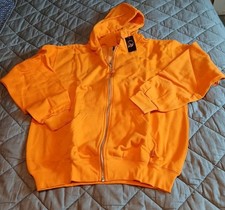 Men's Zip Up Hoodie Jacket Plain Full Zip Up Hooded Fleece Sweatshirt Size M