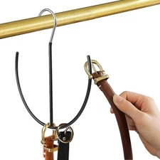 Heavy Duty Metal Belt Hanger with Rubber Cover Space Saving Tie Rack Holder 9.6