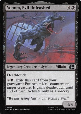 Venom, Evil Unleashed 800 Commander: Marvel Super Heroes MTG NM/M
