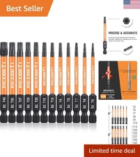 12 Piece Torx Head Screwdriver Bit Set, 1/4 Inch Hex Shank S2 Steel Magnetic ...