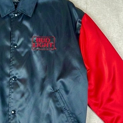 Vtg Bud Light Satin Bomber Jacket 1995 Bluegrass Festival Mens Made in USA