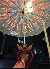 Sailor Moon Umbrella Transparent Luminescent Bumbershoot Parasol Cosplay Props