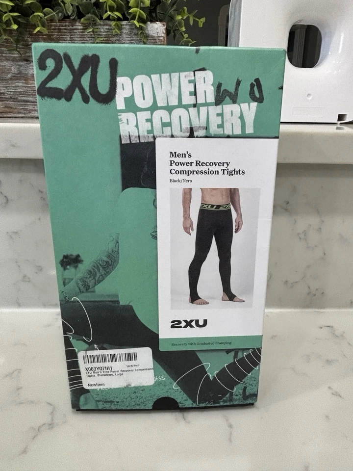 2XU MEN'S ELITE POWER RECOVERY  POWER COMPRESSION LARGE BLACK/NERO NEW IN BOX - Image 3 of 4