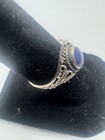 VINTAGE 925 STERLING SILVER LAPIS LAZULI RING SIZE 5 — photo 3