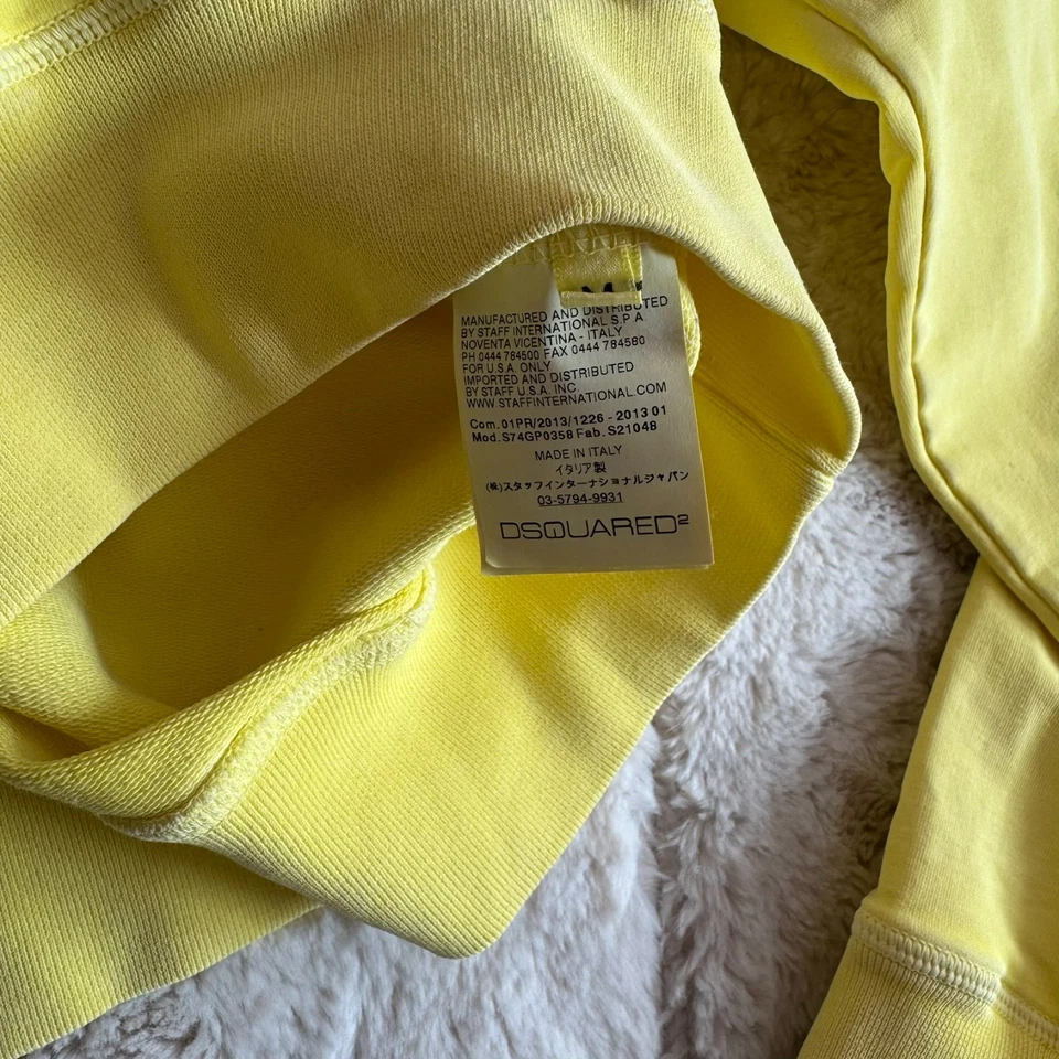 Sudadera amarilla Dsquared2 «1964» Talla M Fabricada en Italia - Imagen 4 de 4