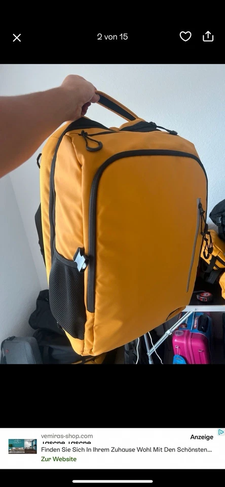 Samsonite Paradiver Ecodiver Cabin Rucksack XS Gelb Bordgepäck - Bild 4 von 4
