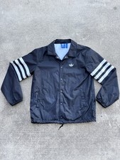 ADIDAS BUTTON UP WINDBREAKER TRACK COACHES JACKET SIZE S ORIGINAL 25