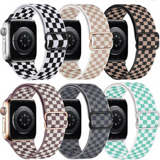 6 Pack Stretchy Solo Loop Compatible with Apple Watch Band 38mm 40mm 41mm 42mm 4