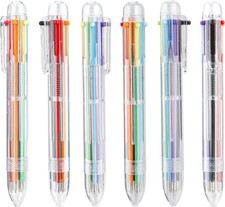Multicolor Pen in One 0.5mm 6-in-1 Retractable Ballpoint Pens 6