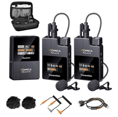 COMICA BoomX-D D2 2,4 GHz Funk-Lavaliermikrofon Set 2TX Schwarz für Kamera