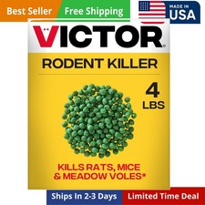 Victor Rat Poisoning for Inside  Outside Use - Kills Rats, Mice, 4 lb, Green