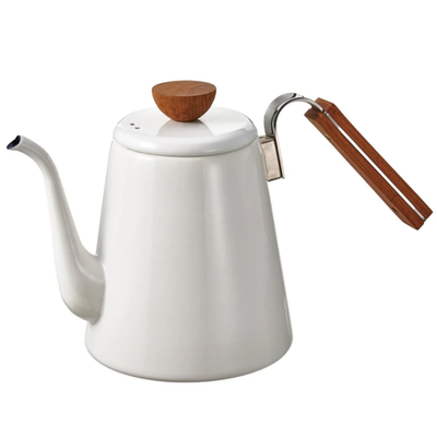 Hario Bona Drip Kettle 18F Water Boiler White Enamel Coffee Tea | eBay