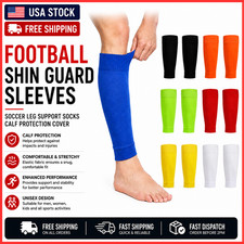1Pair Football Shin Guard Sleeves Soccer Leg Support Socks Calf Protection Cover
