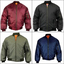 Men's MA1 Bomber Army Jacket Biker Military Flight Security Padded Multiple Size