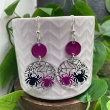 2.5  Silver-tone Acrylic Retro Drop Dangle Earring Set New Free Ship C1362