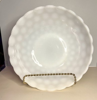 Vintage Anchor Hocking Bubble Milk Glass 8.5  Bowl