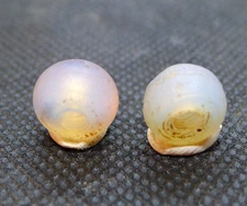 Lot Perle Ancien Verre Collier Antique MOON Dutch Wound Glass African Trade Bead