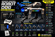 Remote Control Robot Dog Shoots Gel Balls Gesture Control Rechargeable RC Toy