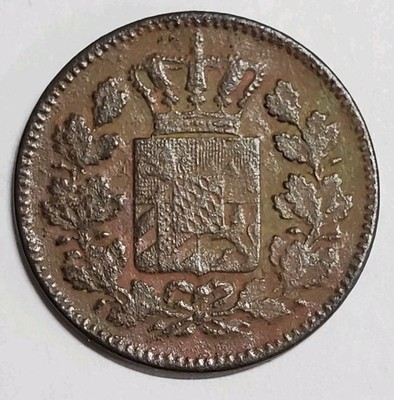 1860 German States Bavaria 2 pfennige Coin
