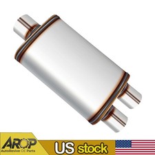 Exhaust Muffler 3 Center In 2.5 Dual Out Universal Glass Pack Muffler Exhaust Muffler 3 Center In 2.5 Dual Out Universal Glass Pack Muffler