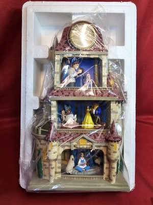 Disney Classics Beauty & The Beast MAGIC MOMENTS In Time Clock Diorama Figurine