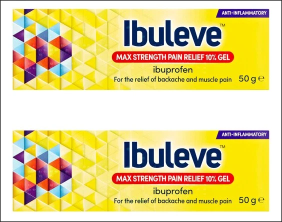 IBULEVE 2 x Boxes Max Strength Pain Relief 10% Gel. Backache & Muscle Pain Relief. 50 g.