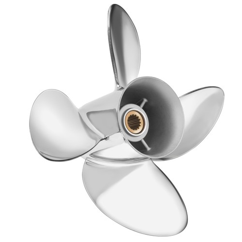 14 1/4 x 17 Stainless Steel Propeller fit Mercury 135-300HP 15 Spline Tooth,RH - Picture 2 of 6