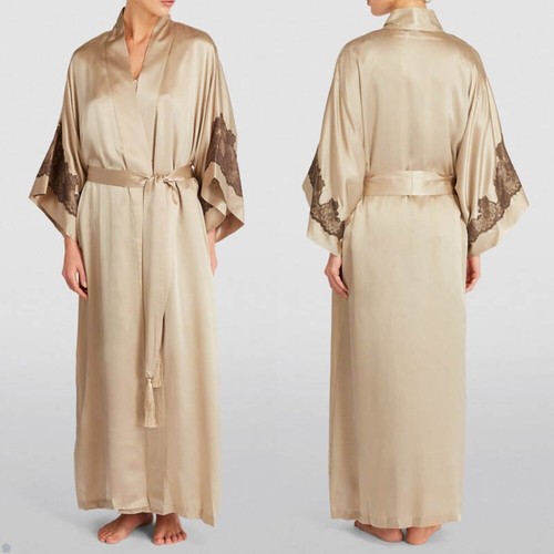 Frauen Seide Bademantel Lange Robe Satin Nachtwäsche Bikini Cover Up Plus Größe - Picture 14 of 19