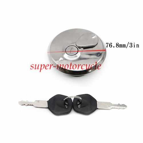 For GN250 1985-2001 1986 1987 2000 Motorcycle Fuel Gas Tank Cap CNC 2xKeys Set - Picture 2 of 8