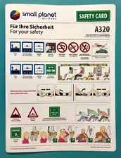 SMALL PLANET AIRLINES SAFETY CARD--AIRBUS 320