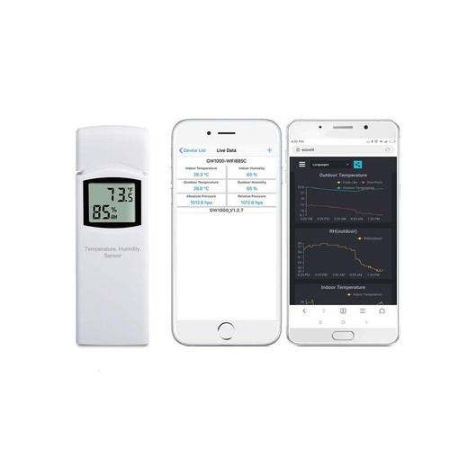 Ecowitt WN32(WH32) Wireless Outdoor Temperature and Humidity Sensor, Thermome...
