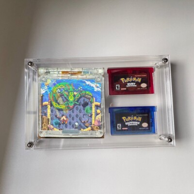 Gameboy Advance SP Crystal Clear   DIY Custom Rayquaza Themed GBA SP   AGS-001