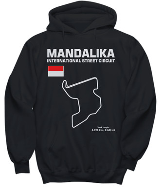 Track Outline Mandalika Street Circuit Indonesia - Hoodie