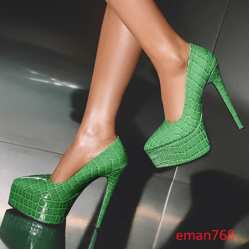 Fashion Women Platform High Heels Pumps PARTY Dress Shoes Stiletto Big Size 5-16 - Picture 10 of 23