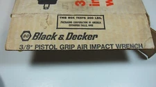 New Vintage Black and Decker 3/8" Pistol Grip Air Impact Wrench # 6532. TESTED