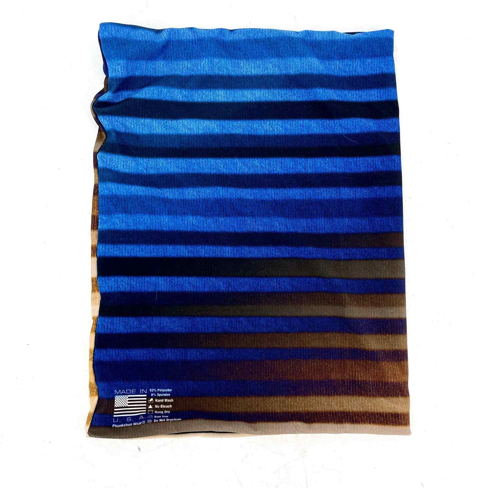 Phunkshun Blue Orange Stripe Double Layer Face Gaiter