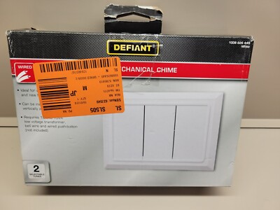 New In Open Box Defiant Heath Zenith Wired Doorbell Chime, White
